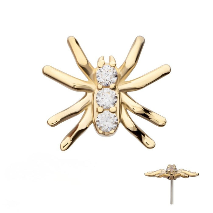 14K Gold Spider Threadless Top