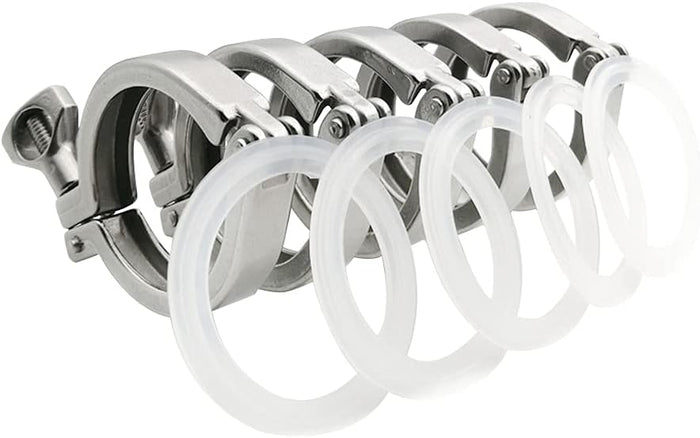 1.5" Sanitary Tri Clamp with Gasket - 5 Pack