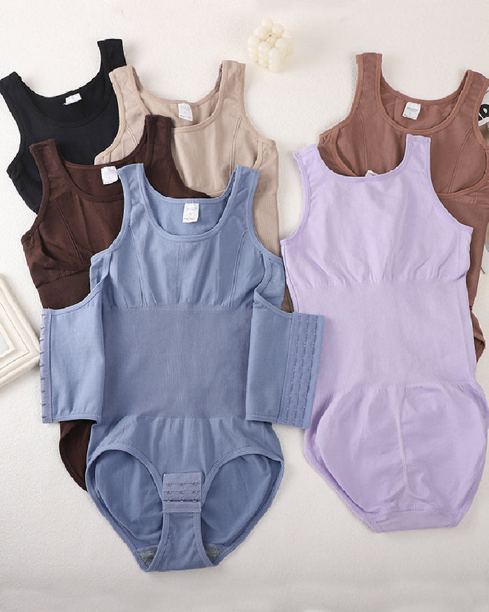 2 in 1 Seamless Double Tummy Control Corset Bodysuit Scoop Neck Tank Top Shapewear  - By Qivii