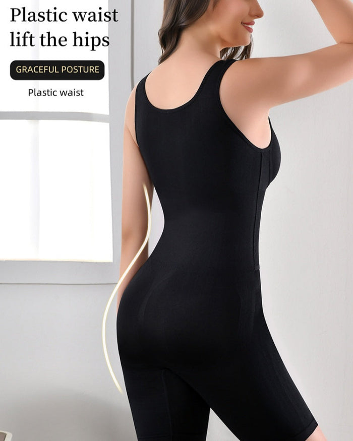 2 in 1 Seamless Double Tummy Control Mid Length Bodysuit  - By Qivii