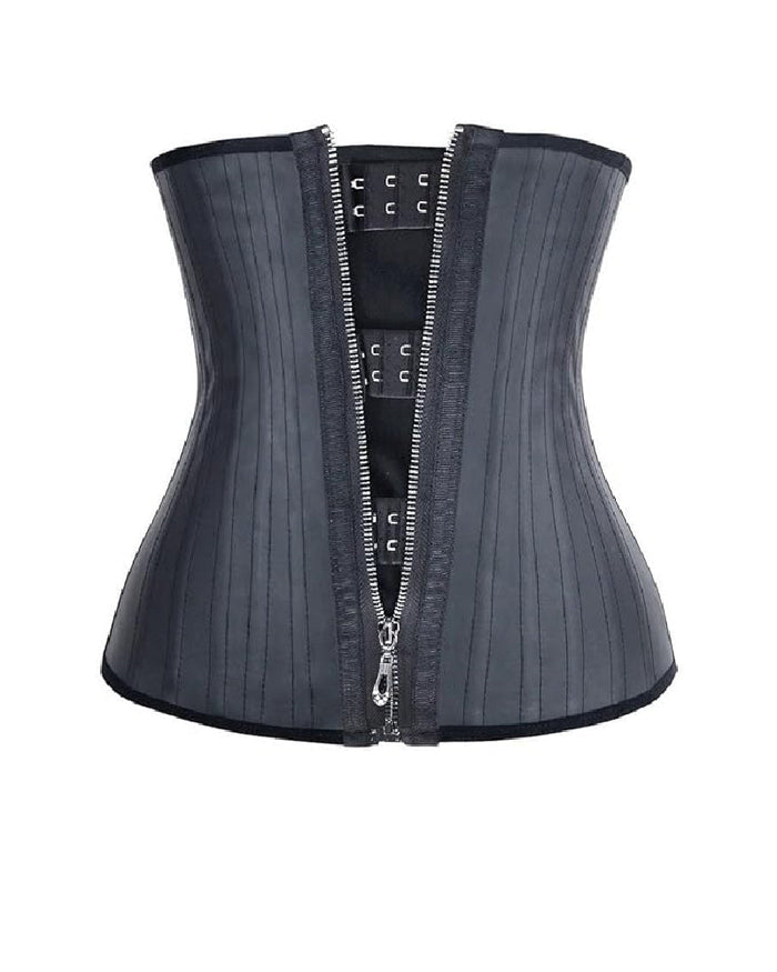 29 Steel Bone Hook And Zip Waist Trainer Tummy Control Cincher Corset  - By Qivii