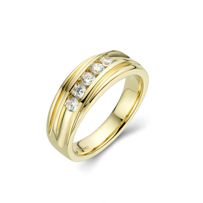 Fancy Grooved Mens Wedding Band-ring-lirysjewelry