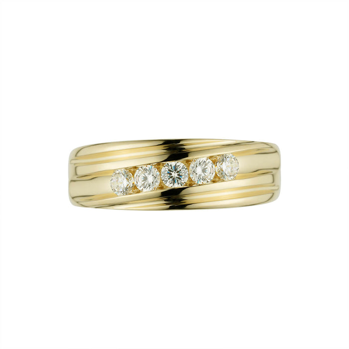 Fancy Grooved Mens Wedding Band-ring-lirysjewelry