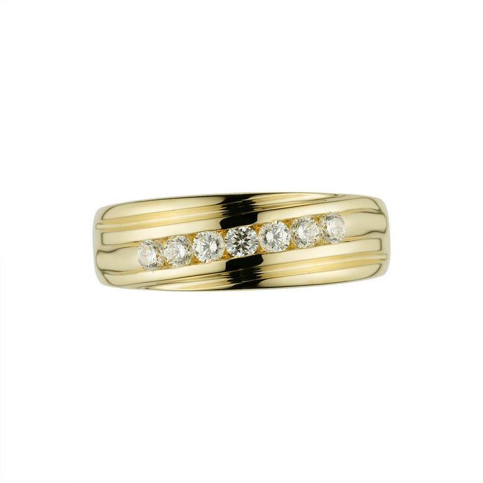 Mens Single Row Grooved wedding band-ring-lirysjewelry