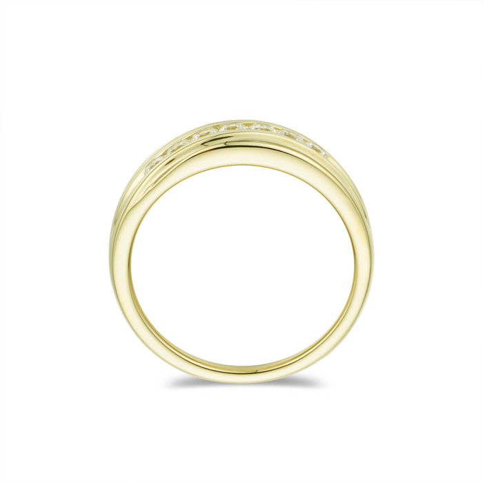 Mens Single Row Grooved wedding band-ring-lirysjewelry
