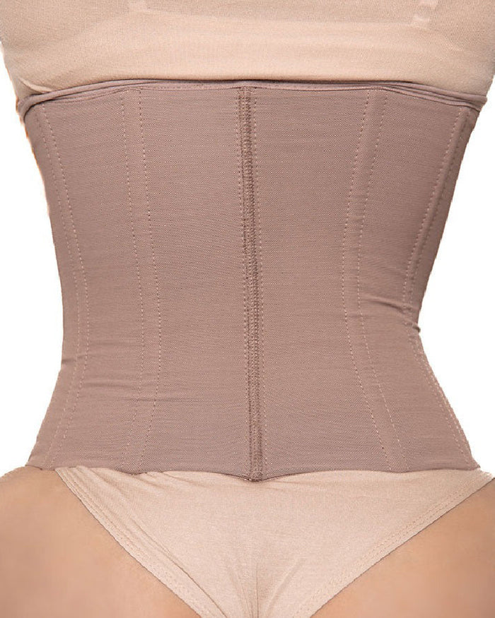 9 Boned Waist Trainer For Women Hourglass Zipper Tummy Control Workout Corset  - By Qivii
