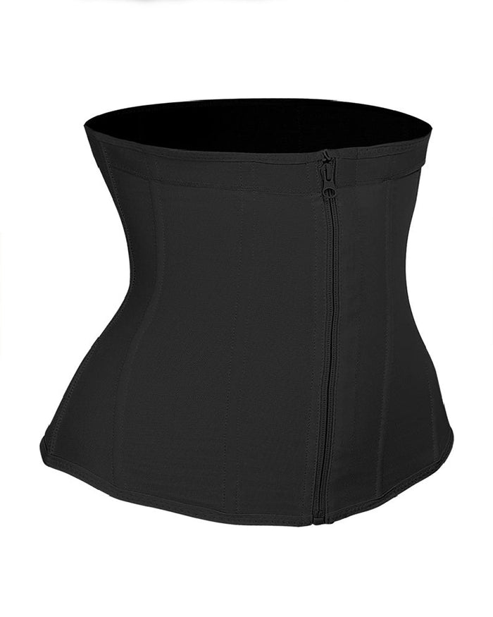 9 Boned Waist Trainer For Women Hourglass Zipper Tummy Control Workout Corset  - By Qivii