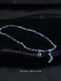 A1043 Colorful Bead Moon Star Anklet