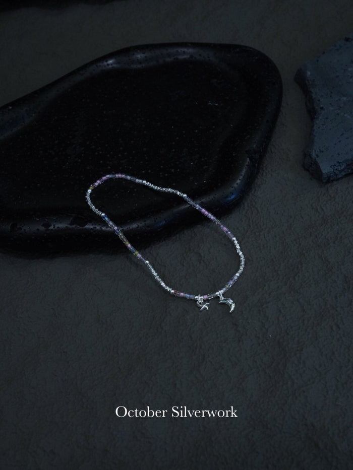 A1043 Colorful Bead Moon Star Anklet
