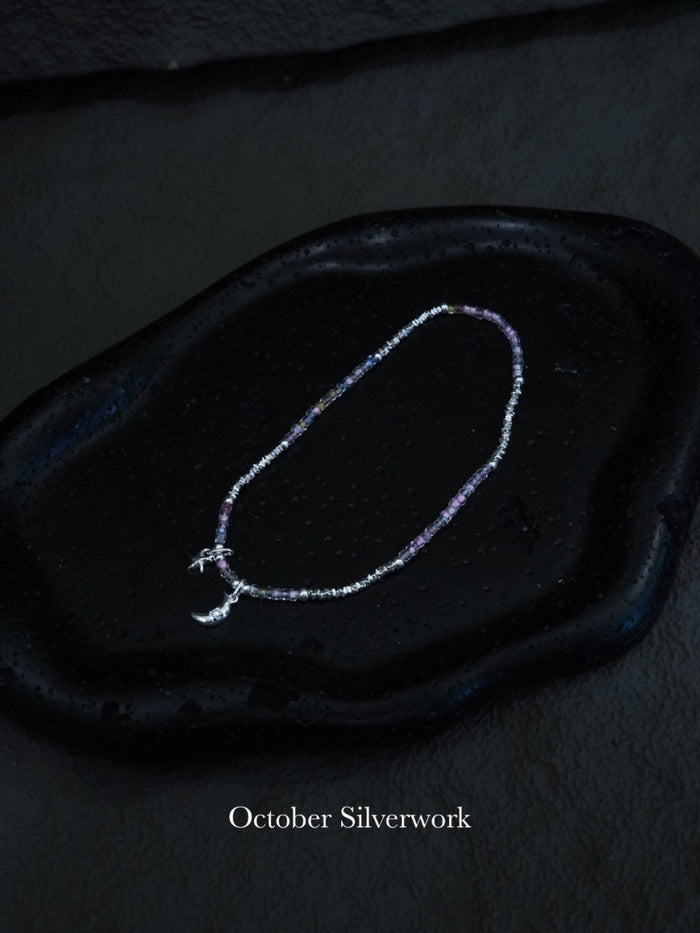 A1043 Colorful Bead Moon Star Anklet
