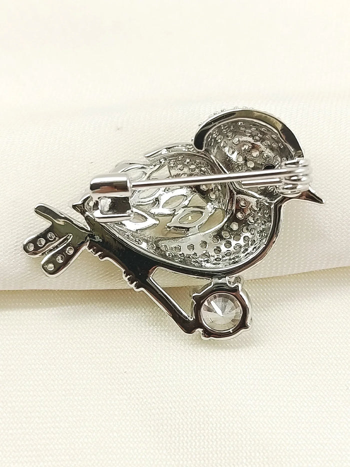 Aarya Silver Bird Brooch