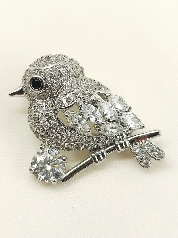 Aarya Silver Bird Brooch