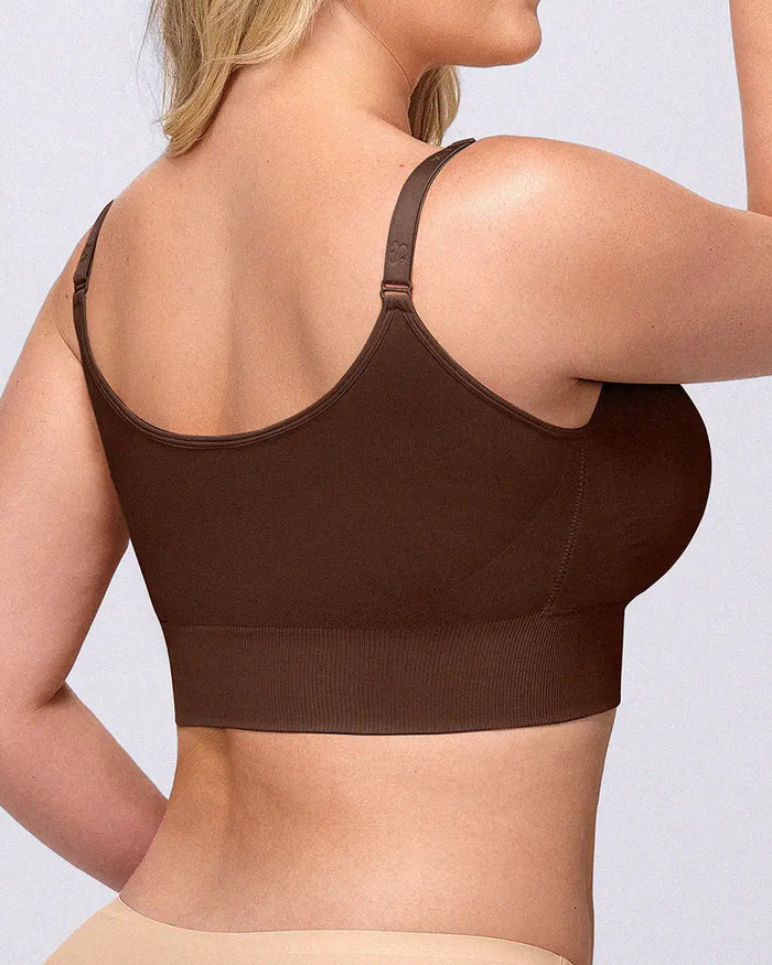 Adjustable Strap Front Hook Smoothing Unlined Wireless Bra  - By Qivii