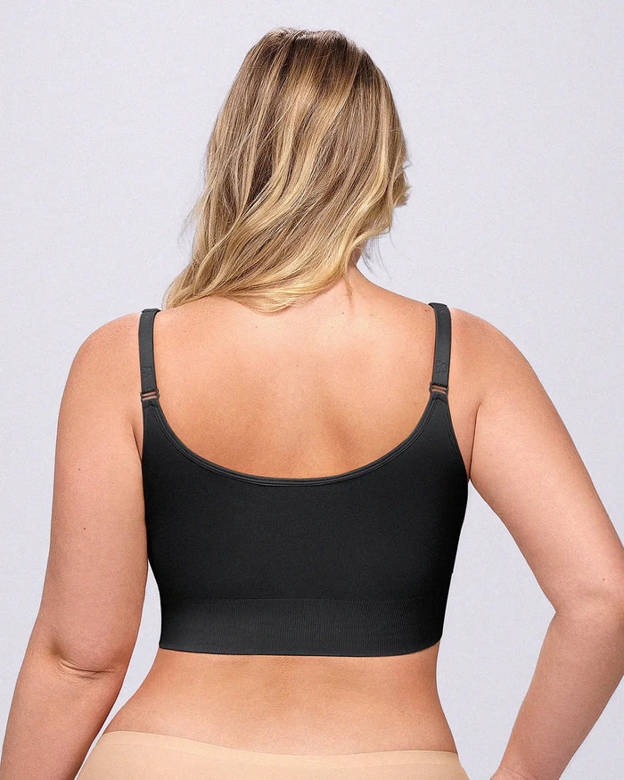 Adjustable Strap Front Hook Smoothing Unlined Wireless Bra  - By Qivii