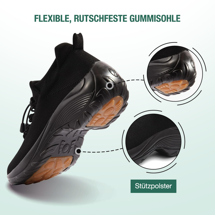 Ambulo Orthopädische Schuhe Strickstoff - Alles Schwarz  - By Qivii