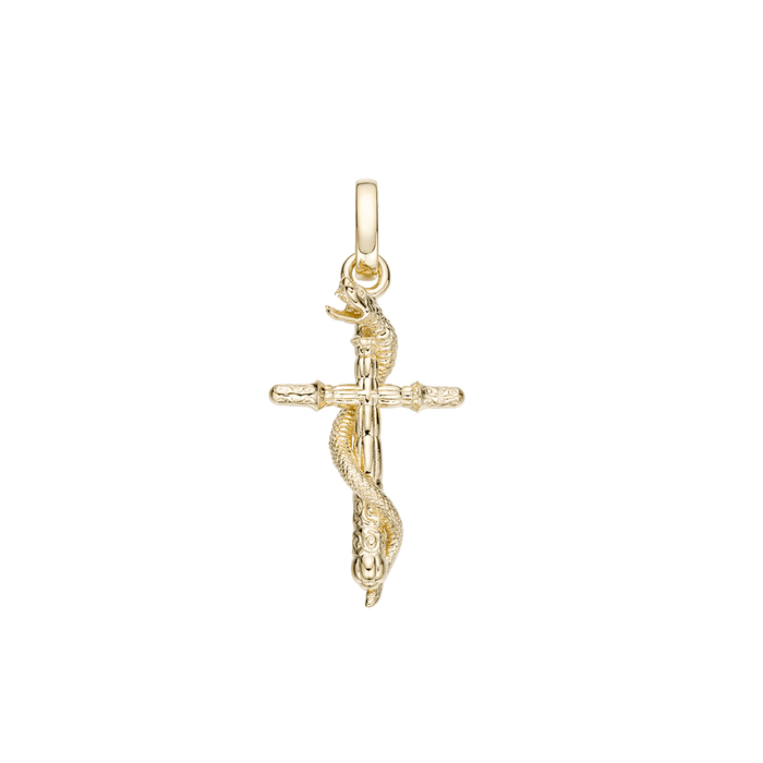 Ancient Snake and cross pendant-pendant charm-lirysjewelry