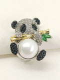 Anjalika Black Panda Brooch