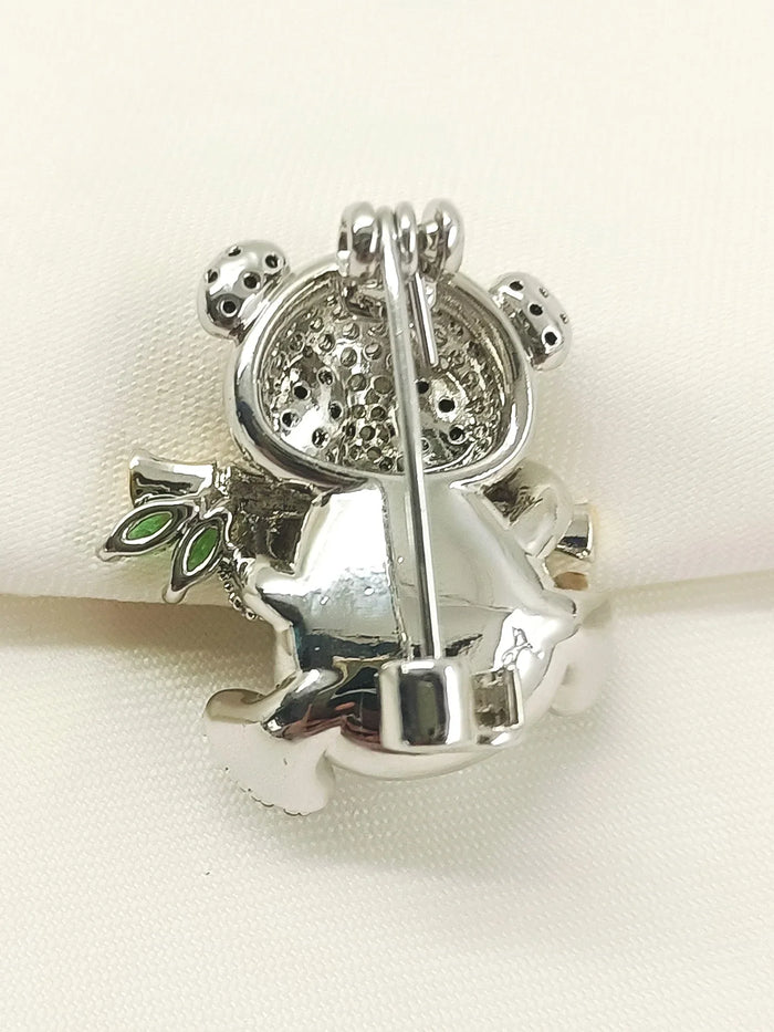 Anjalika Black Panda Brooch
