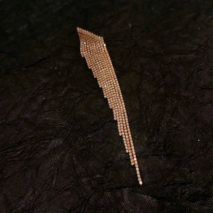Ariella Long Western Earrings In Rose Gold Polish