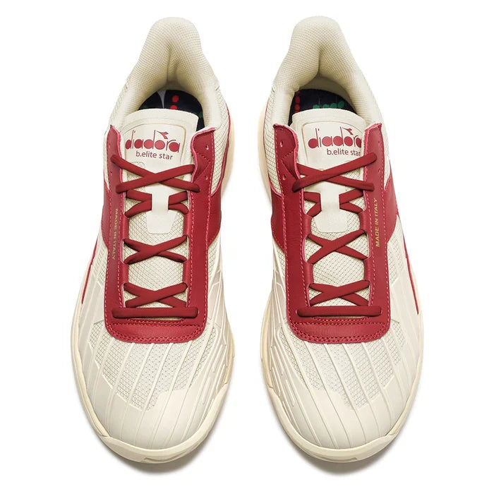 B. Elite Star Court Shoes Whisper White and Garnet