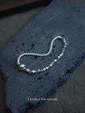 B1294 8mm Round Bead, Circle, and Square Bead Elastic Bracelet