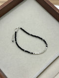 B1460 Black Point Crushed Silver Bracelet