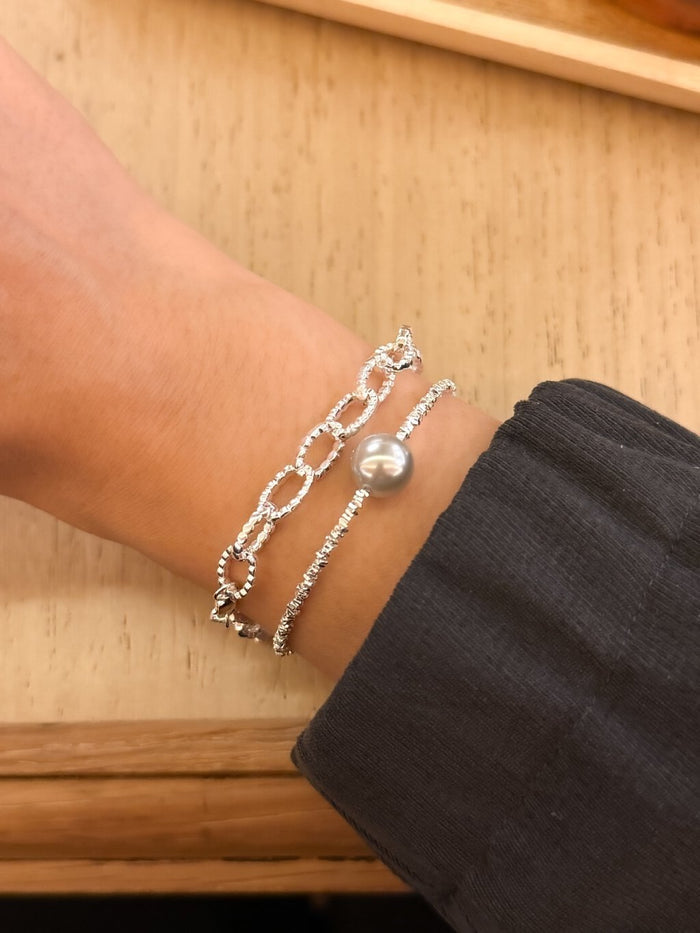 B1536 Dotted Oval Chain Bracelet