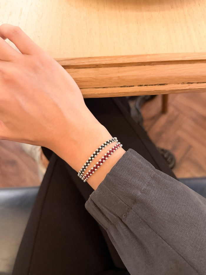 B1540 3MM Beaded Double Strand Bracelet