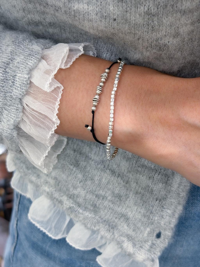 B1564 1.8mm Square Ice Cube Bead Elastic Bracelet