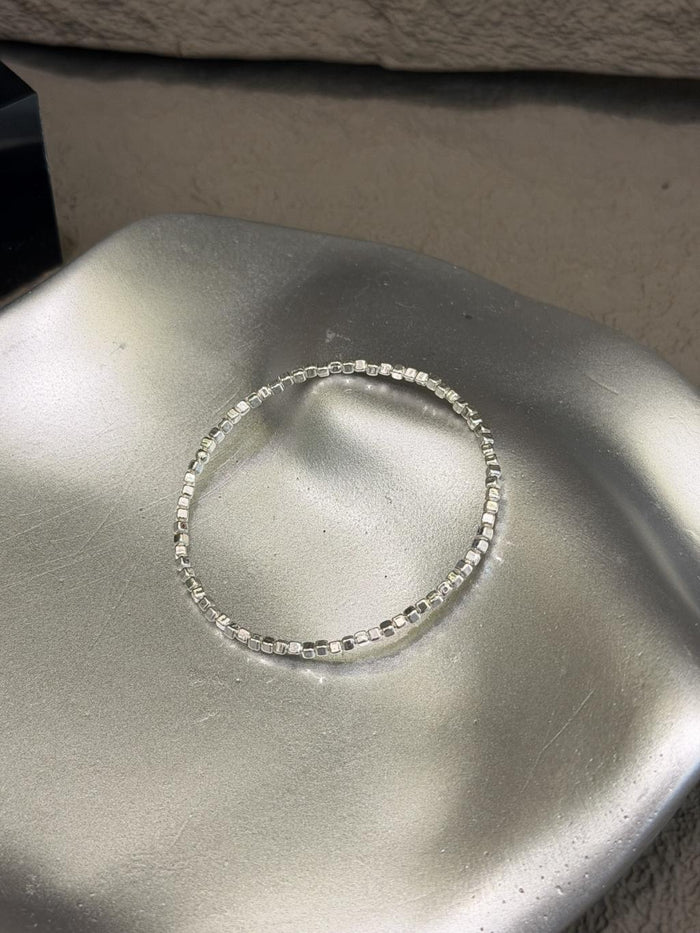 B1564 1.8mm Square Ice Cube Bead Elastic Bracelet