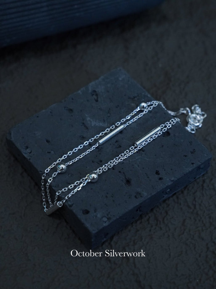 B1570 Sterling Silver Double-Chain Bracelet