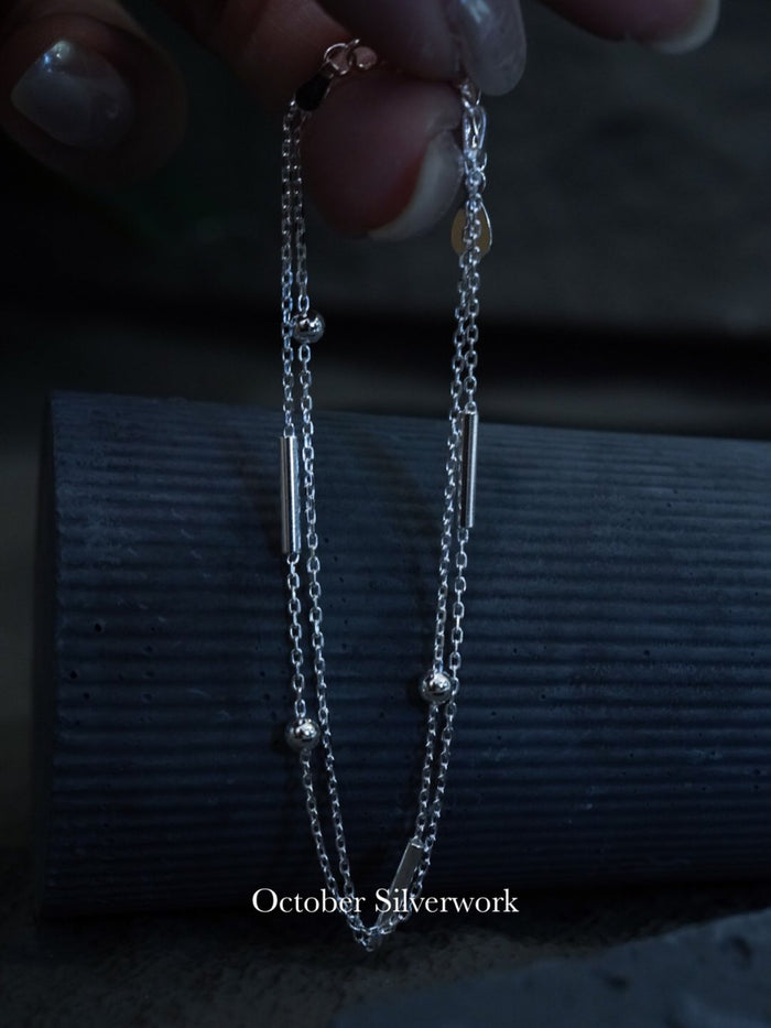 B1570 Sterling Silver Double-Chain Bracelet