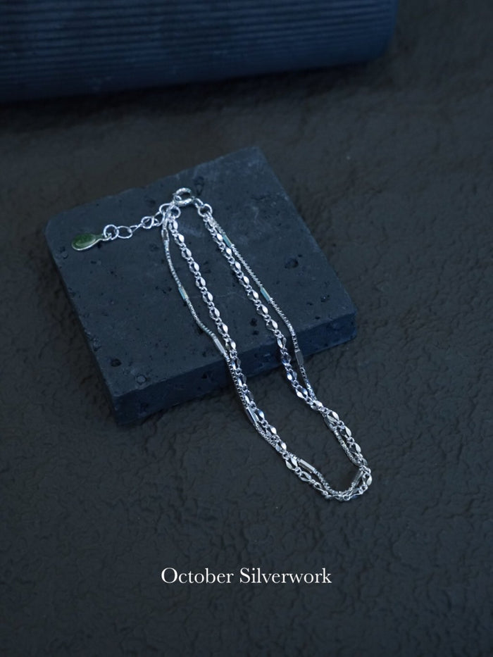 B1571 Ripple Double Chain Bracelet