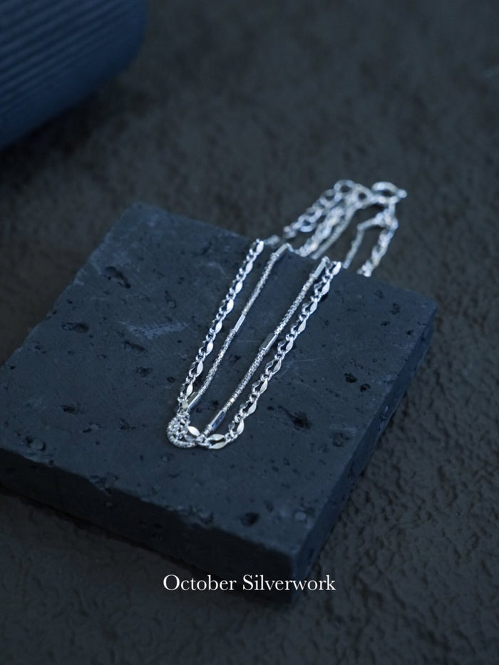 B1571 Ripple Double Chain Bracelet