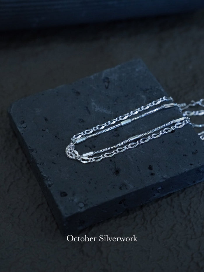 B1571 Ripple Double Chain Bracelet