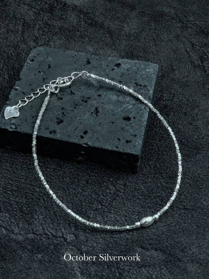 B1578 Super Fine Crushed Silver Bead Bracelet