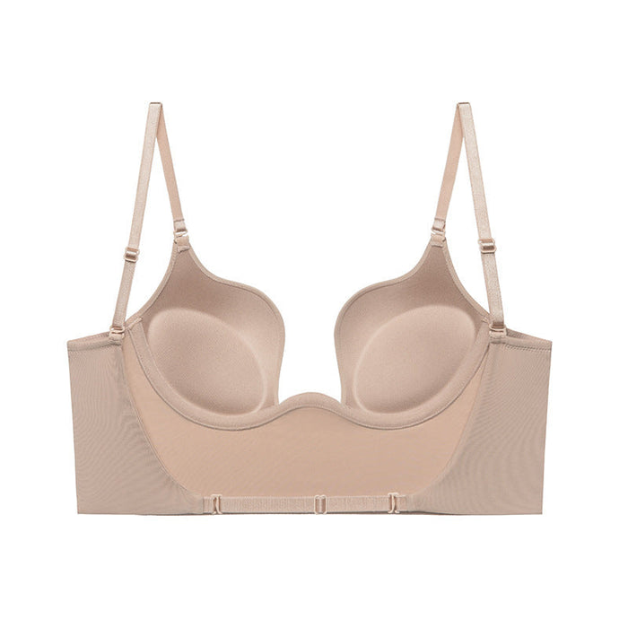 Backless Multiway Deep V Cup Underwire Push up Bra  - By Qivii