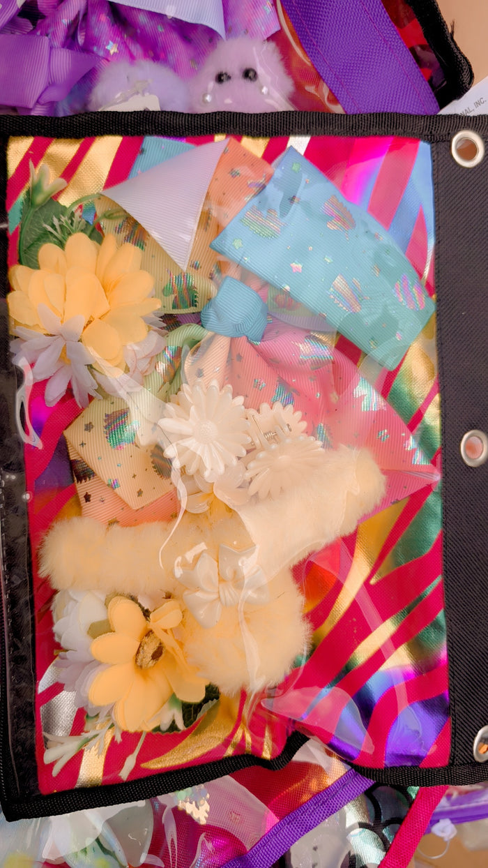 Bag hair accessories in different colours