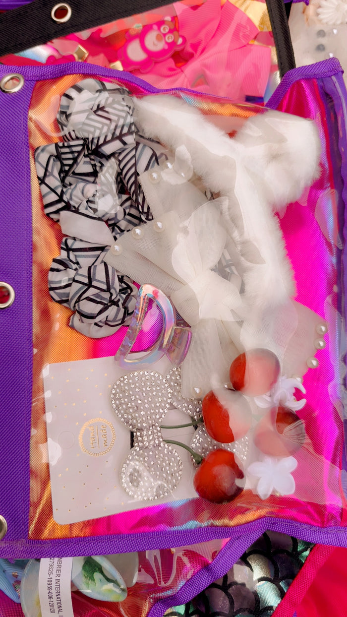 Bag hair accessories in different colours