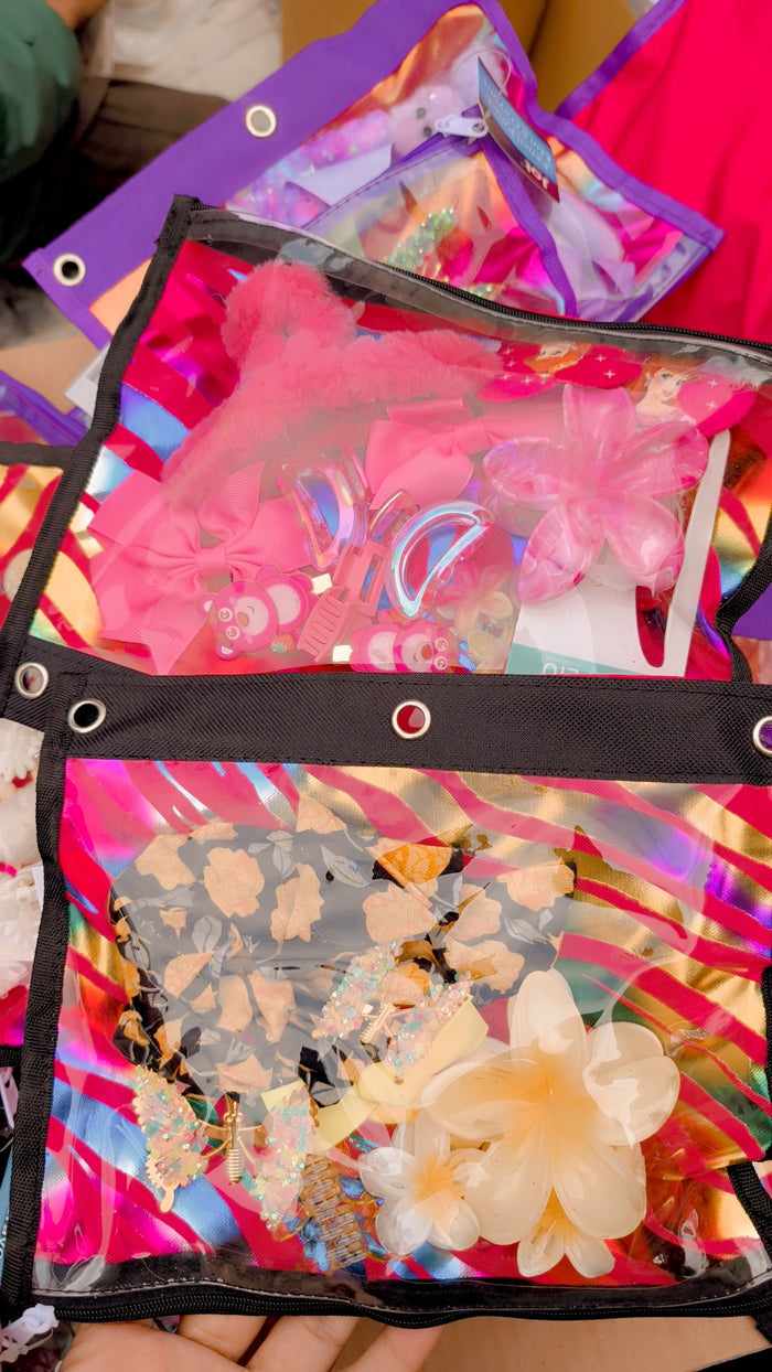 Bag hair accessories in different colours