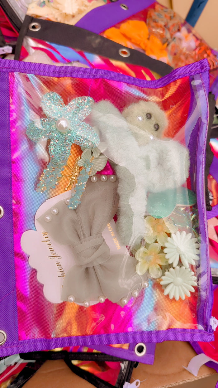 Bag hair accessories in different colours