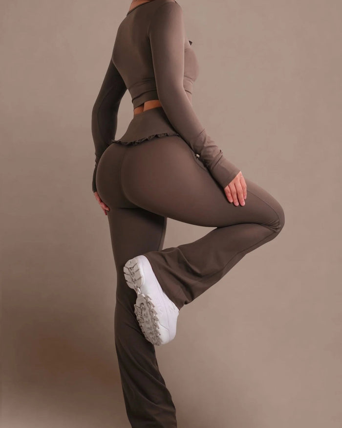 Ballet Ruffled Flare Leggings  - By Qivii