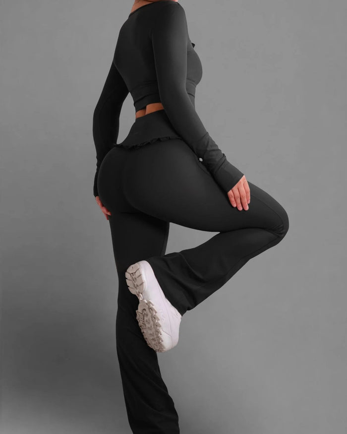 Ballet Ruffled Flare Leggings  - By Qivii