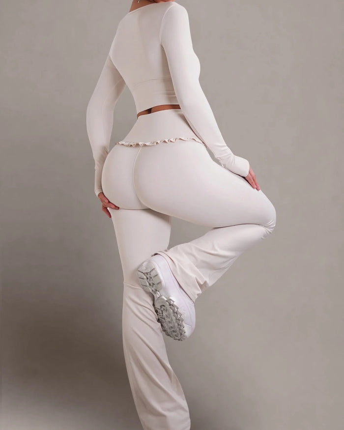 Ballet Ruffled Flare Leggings  - By Qivii