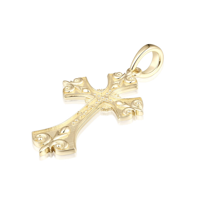 Baroque Fleur de Lis Cross Pendant