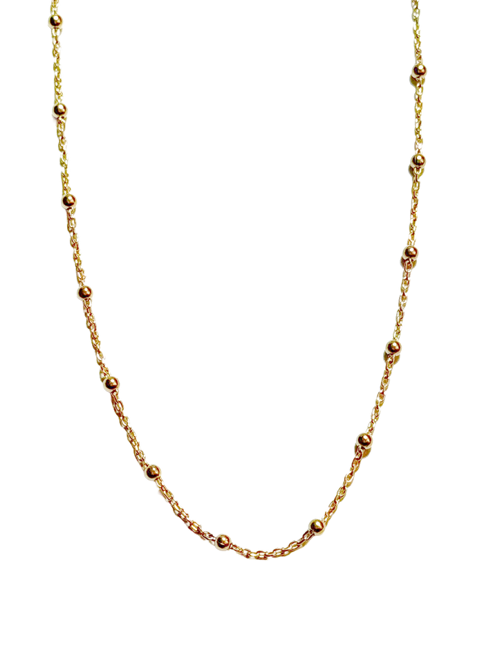 Nouvel Amour Beaded Chain 50cm Layered 18K Gold Filled Jewelry | LE FIGUE NEW YORK