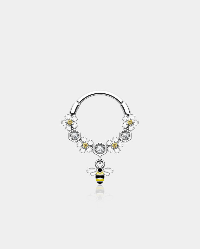 oufer flower and bee septum ring