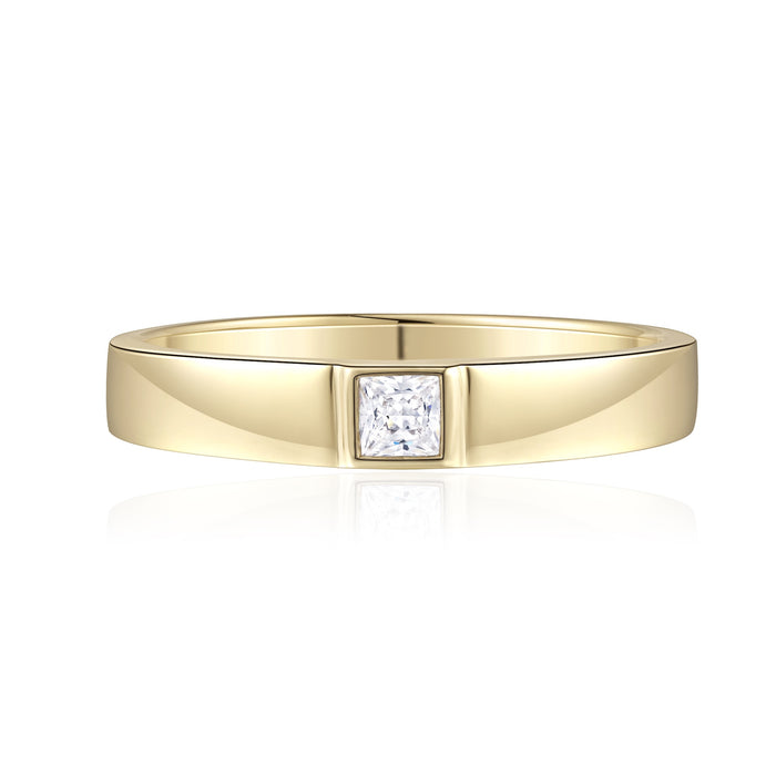 Bezel Set Princess Cut Solitaire Ring
