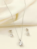 Biana 92.5 Silver American Diamond Pendant Set