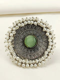 Birch Mint Green Oxidized Finger Ring